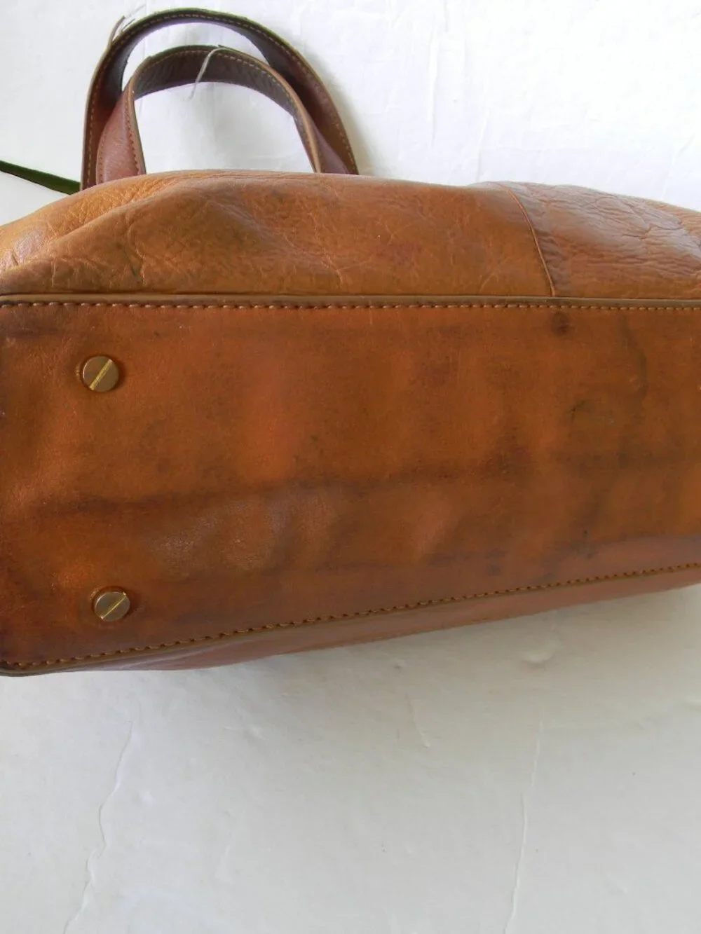 Tory Burch Bombe Leather Tote Bag Brown Logo Shoulder Bag